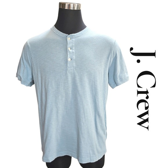 J. Crew Factory Other - J.Crew Henley Shirt‎ Mens XL Blue Slub Cotton Classic Short Sleeve L1965 Casual